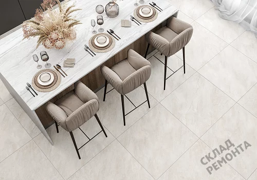 Фото Керамогранит матовый Alma Ceramica Риалто GFU04RLT08R молочный 600*600*9 – купить в Донецке: цена, описание, фото. Интернет-магазин 2