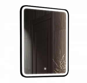Зеркало подвесное Континент Enjoy Black LED 60*80 (ЗЛП1100) с подсветкой, черный
