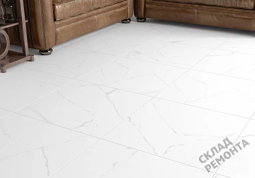 Фото Керамогранит матовый Alma Ceramica Каррара GFU04CRR00R светло-серый 600*600*9 – купить в Донецке: цена, описание, фото. Интернет-магазин 2