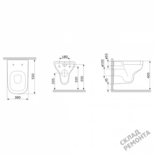 Фото Унитаз подвесной Am.Pm Spirit V2.0 C701700WH безободковый купить в Донецке: цена, описание, фото. Интернет-магазин 3