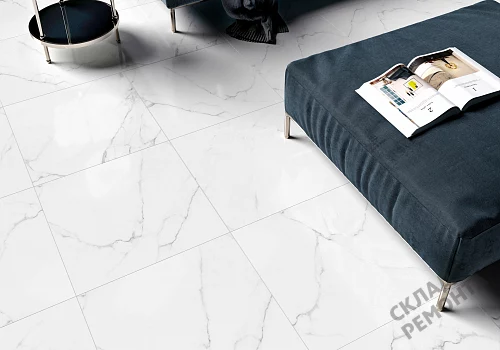 Фото Керамогранит матовый Alma Ceramica Каррара GFU04CRR00R светло-серый 600*600*9 – купить в Донецке: цена, описание, фото. Интернет-магазин 3